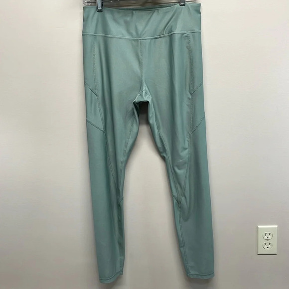 Reebok High Rise Performance Leggings Sage Green L - Picture 1 of 16